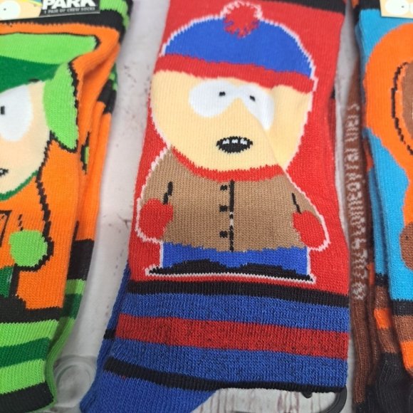 South Park Stan Kyle Kenny Cartman Socks Comedy Central Size 6-12 (5 Pairs) New - Picture 3 of 6